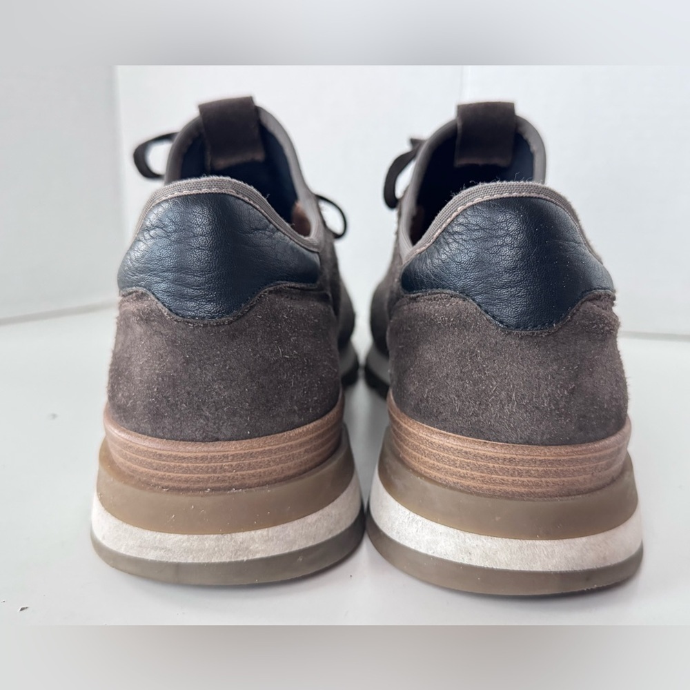 Fabiano Ricci Sneakers Brown Knit Calf Suede Stretch Wool Shoes Mens Size 43 - Picture 7 of 12